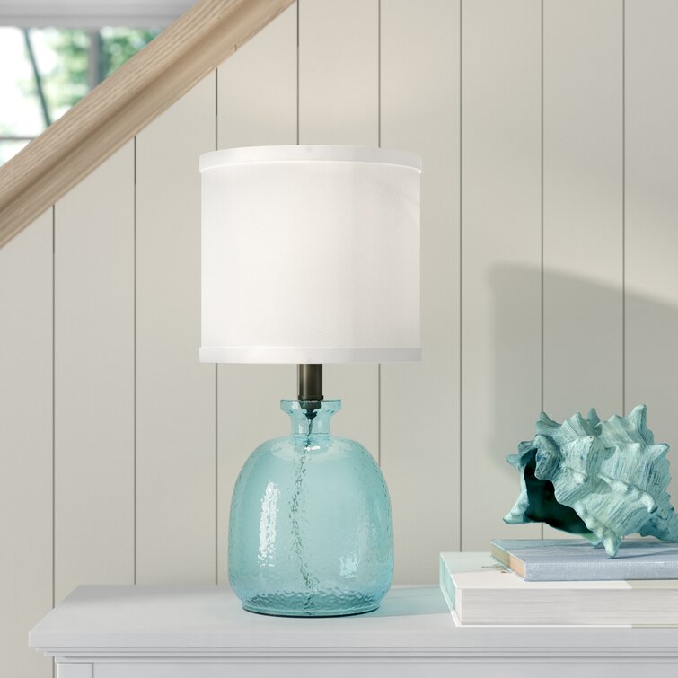 Blue glass outlet lamp